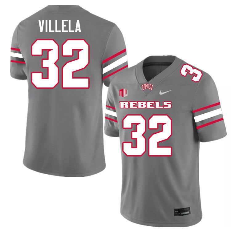 #32 Ramon Villela UNLV Rebels College Football Jersey Stitched-Grey